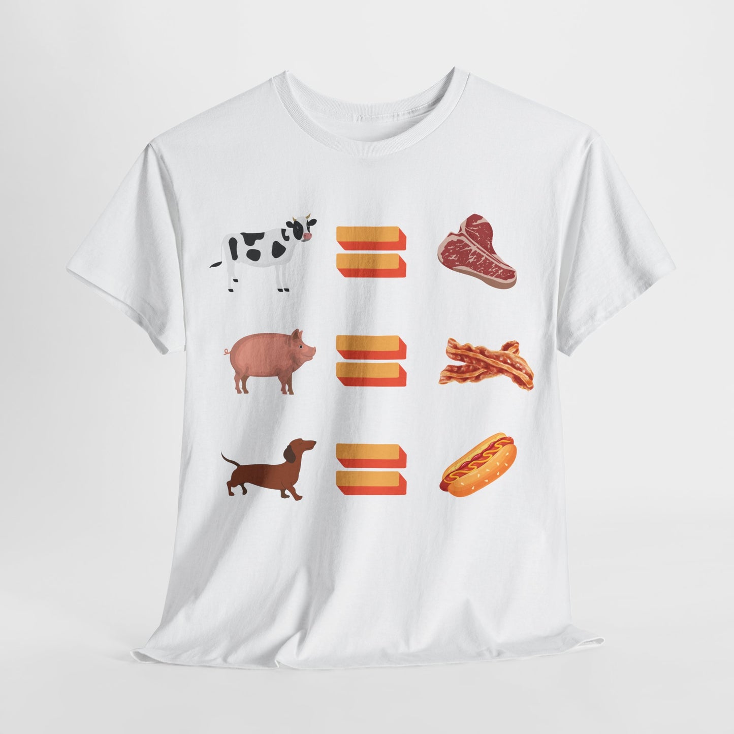 Meat equals T-shirt - Gift for any Food Love - Funny Food Humor