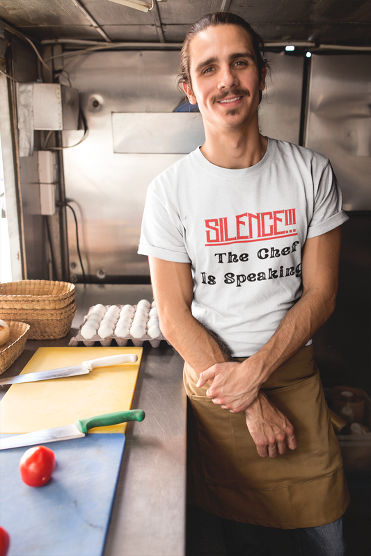 Silence!!! The Chef is Speaking T-shirt - Gift for any Chef - Kitchen Humor