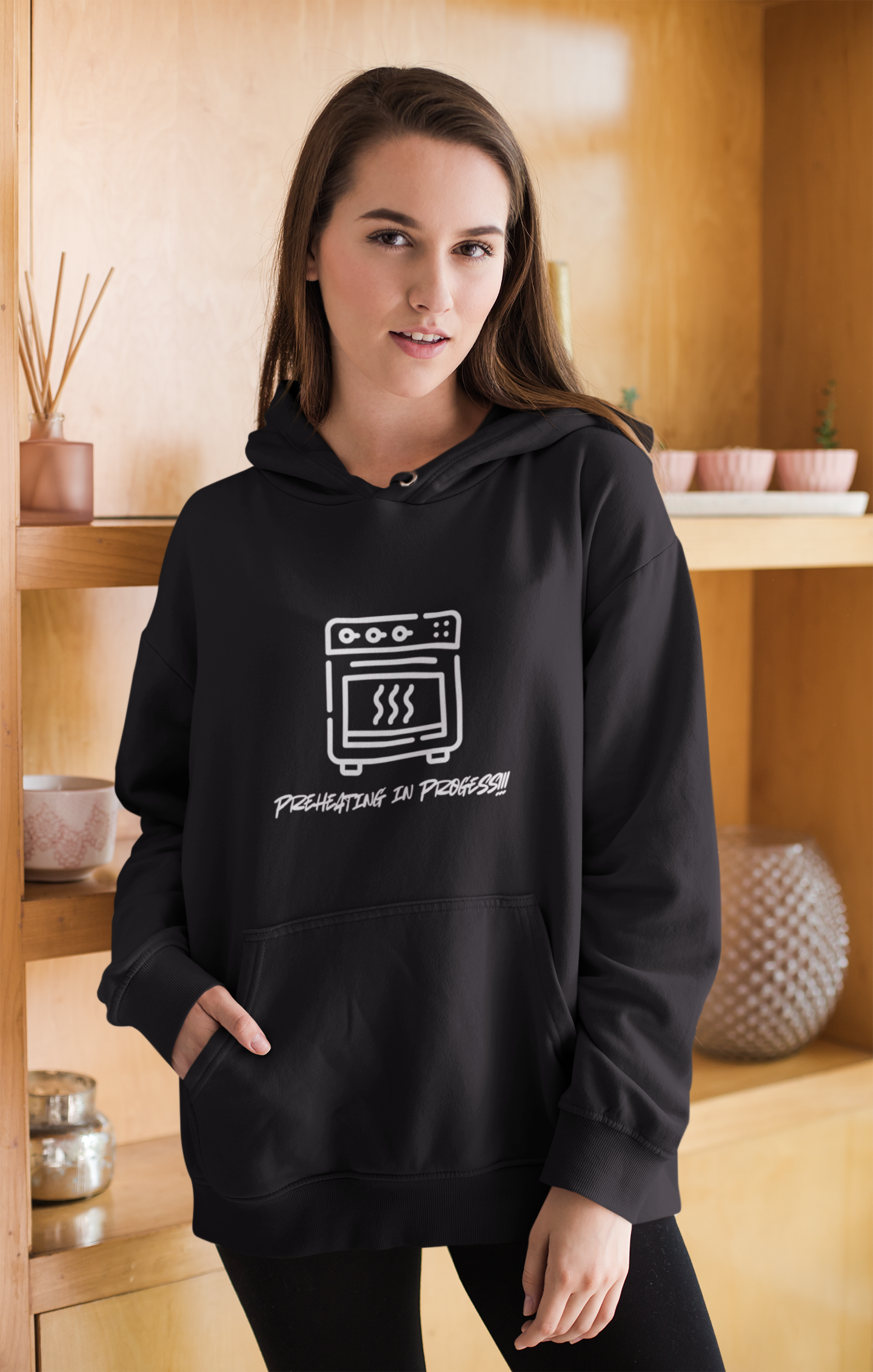 Preheating in Progress Hoodie - Funny Cooking Pun - For any Food Lover