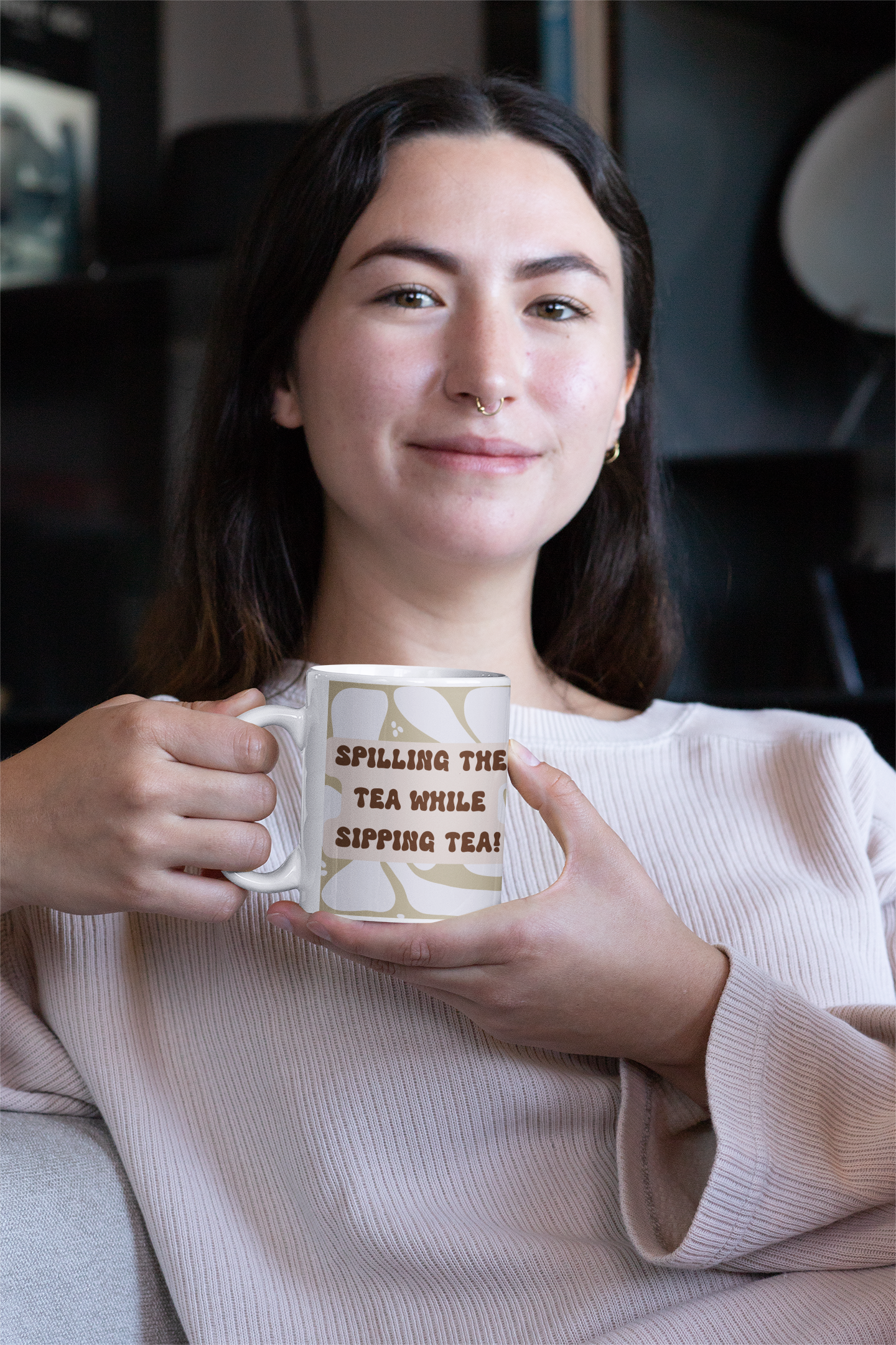 Funny Coffee Mug, (11oz, 15oz) Spilling The Tea While Sipping Tea!